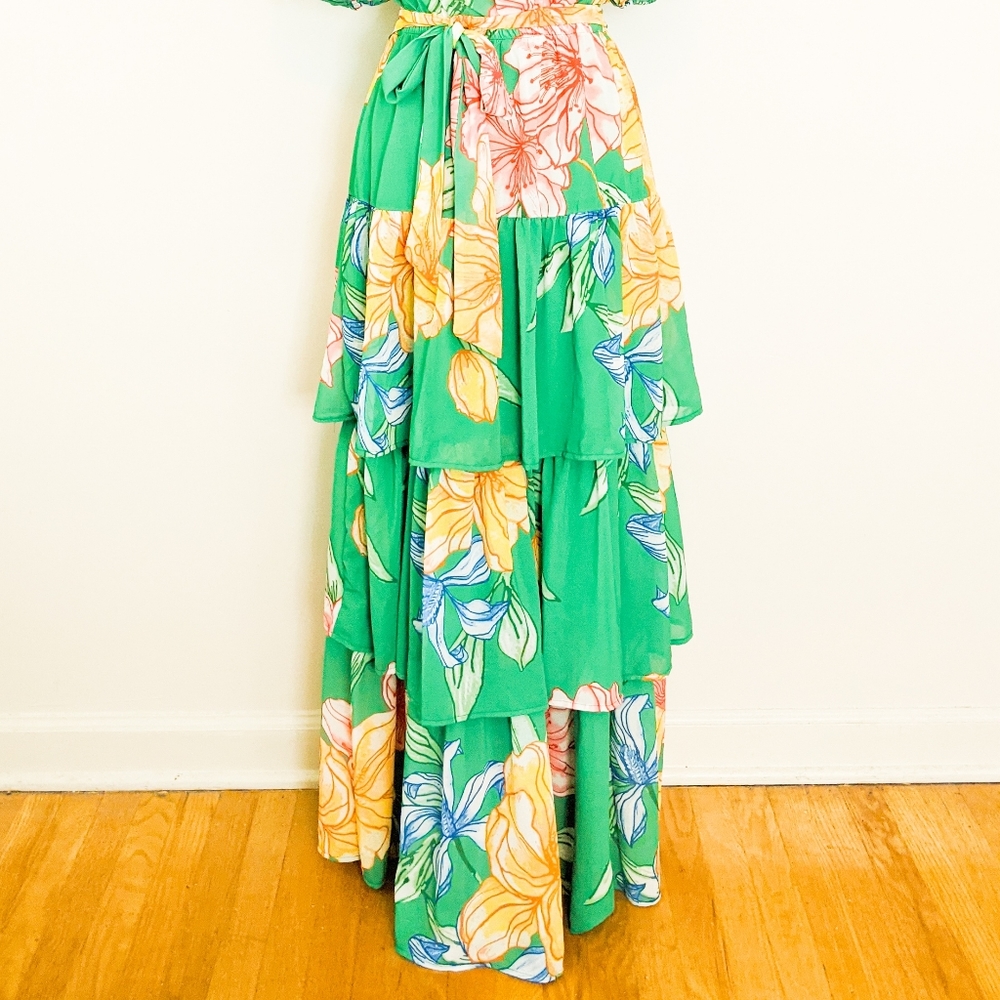 🌟LAST 1🌟NWT Flying Tomato Green Floral Maxi - Picture 3 of 5